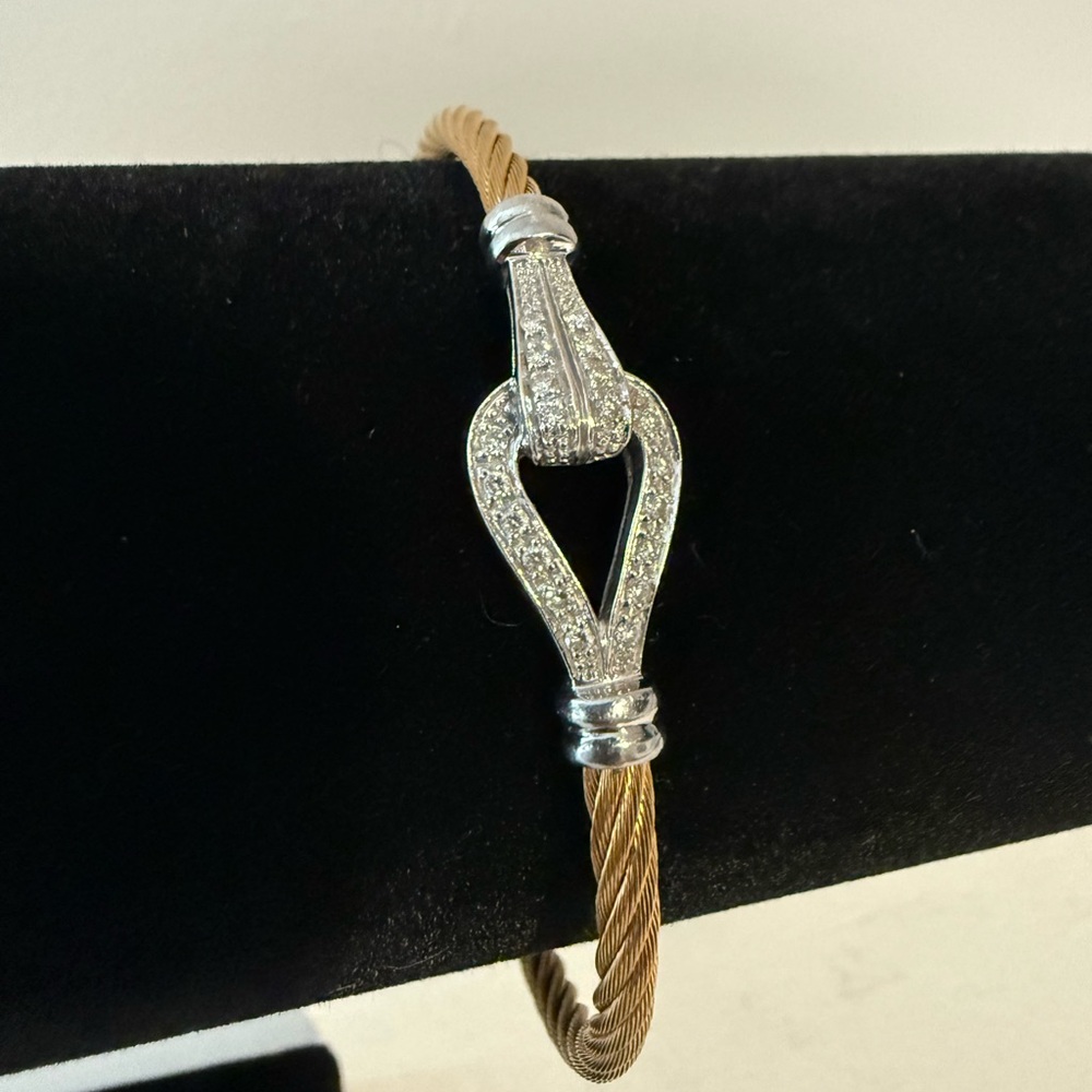 💎Charriol 18K Gold Cable Diamond Bracelet - Iconic Luxury Sparkle💎. 🔥FLASH SALE🔥